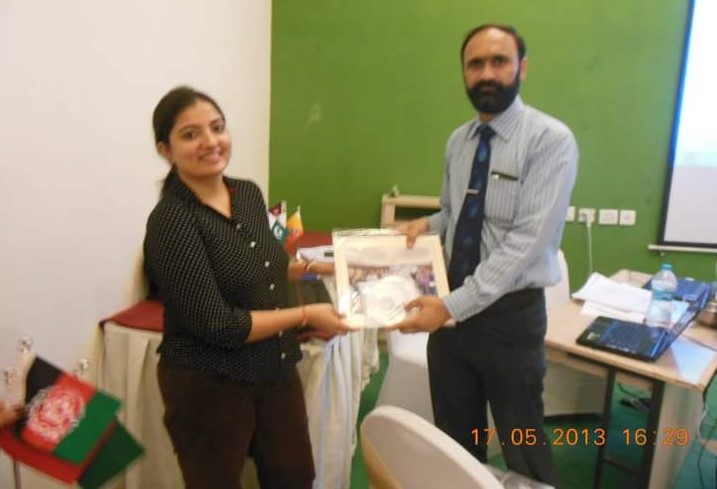Receiving  Certificate at New Delhi India
